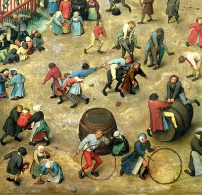Giochi dei bambini (Kinderspiele): dettaglio della sezione inferiore che mostra vari giochi, 1560 (dettaglio) da Pieter Bruegel the Elder